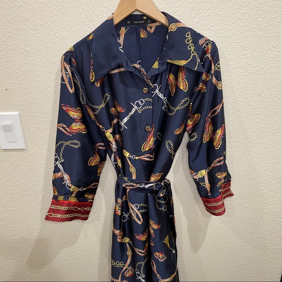 NWOT Zara chain print midi shirt SOLD!! - Picture 3 of 15